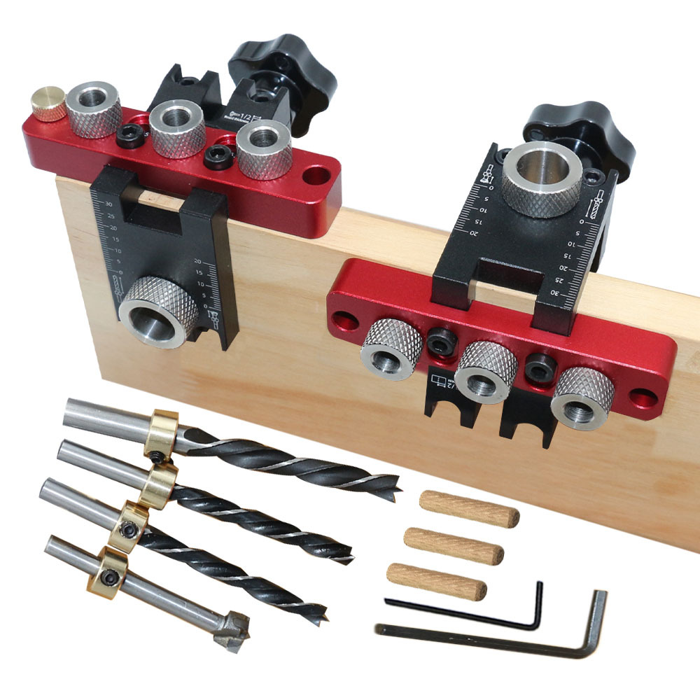Dowel Jig Kit - Alat Bantu Pengeboran Lubang Kayu Universal