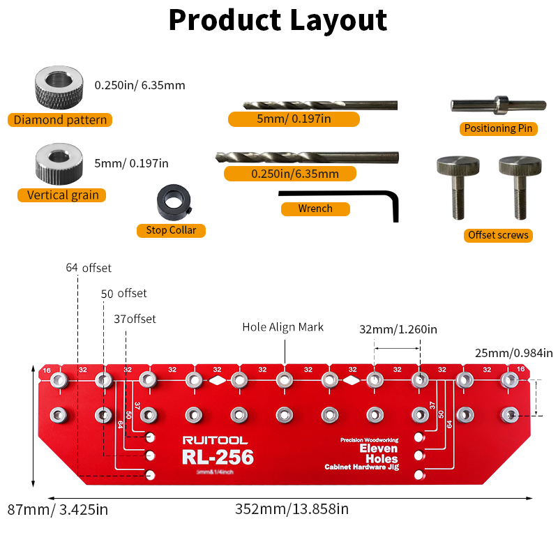 Rak Pin Jig Set paduan Alumini - Dowel Jig Kit ulasan dan harga